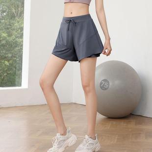 裙 速发高品质大码 运动短裤 女跑步健身瑜伽三分裤 假两件胖mm速干裤