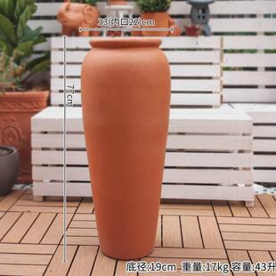 厂家直供大口径陶瓷花盆红陶园艺摆件吸水透气粗陶盆红陶花盆