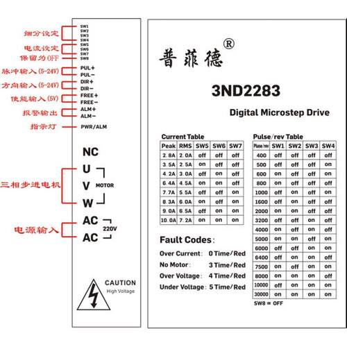 三相110步进电机套装110byg350c长187mm力距16n.m驱动器3nd2283
