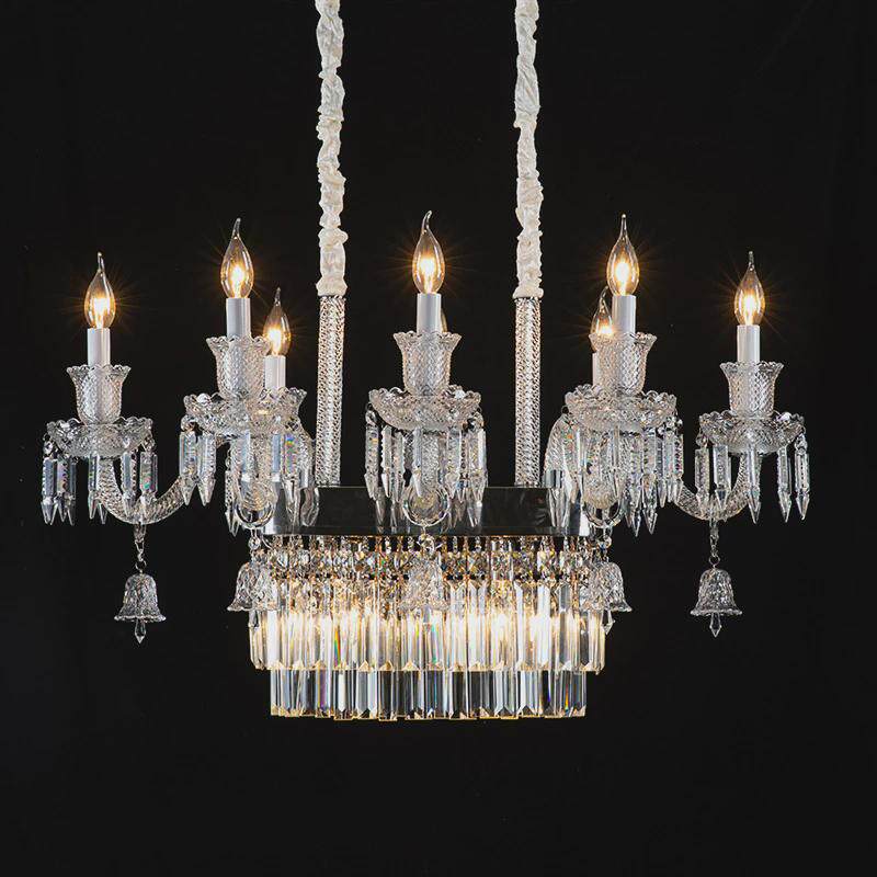 欧式餐厅吊灯轻奢饭店长行餐桌灯创意酒吧ktv卡座创意水晶吊灯具