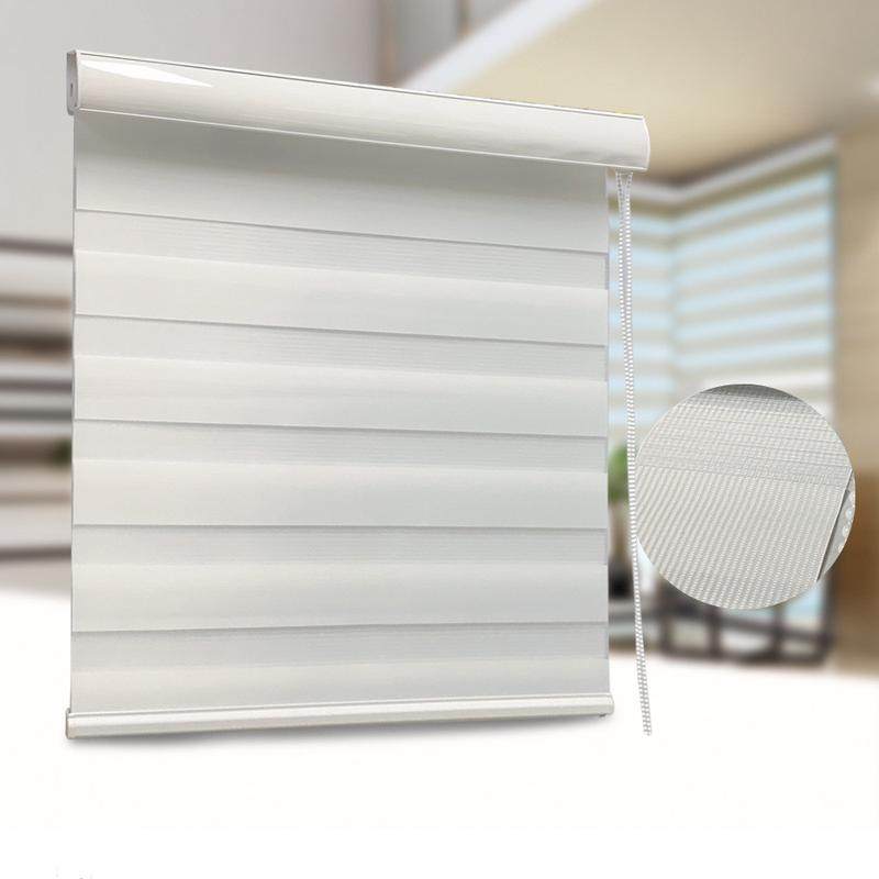 b1柔纱帘免打孔安全无绳手动卷帘电动帘遮光香格里拉帘成品批发