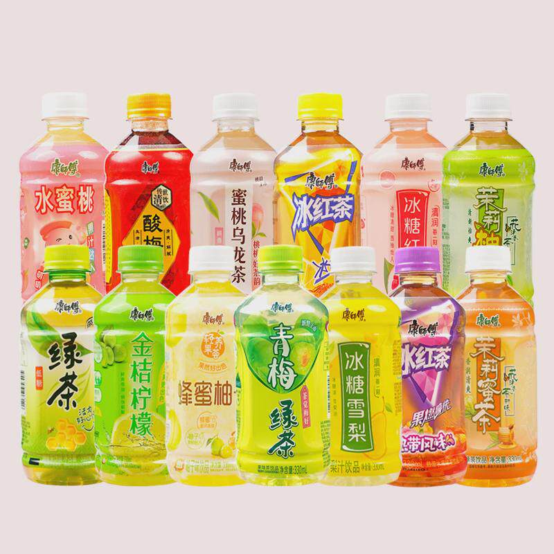 新日期康师傅饮料整箱瓶装冰红茶水蜜桃乌龙茶茉莉蜜茶青梅绿茶小