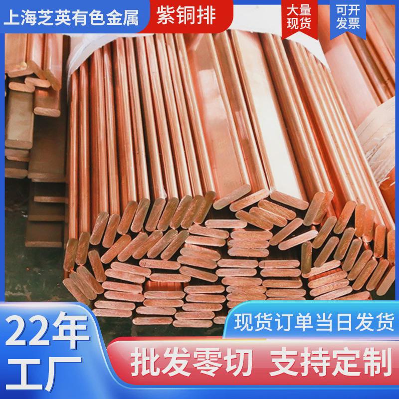 紫铜排现货供应导电机房接地用t2铜排散热铜条紫铜排扁条加工