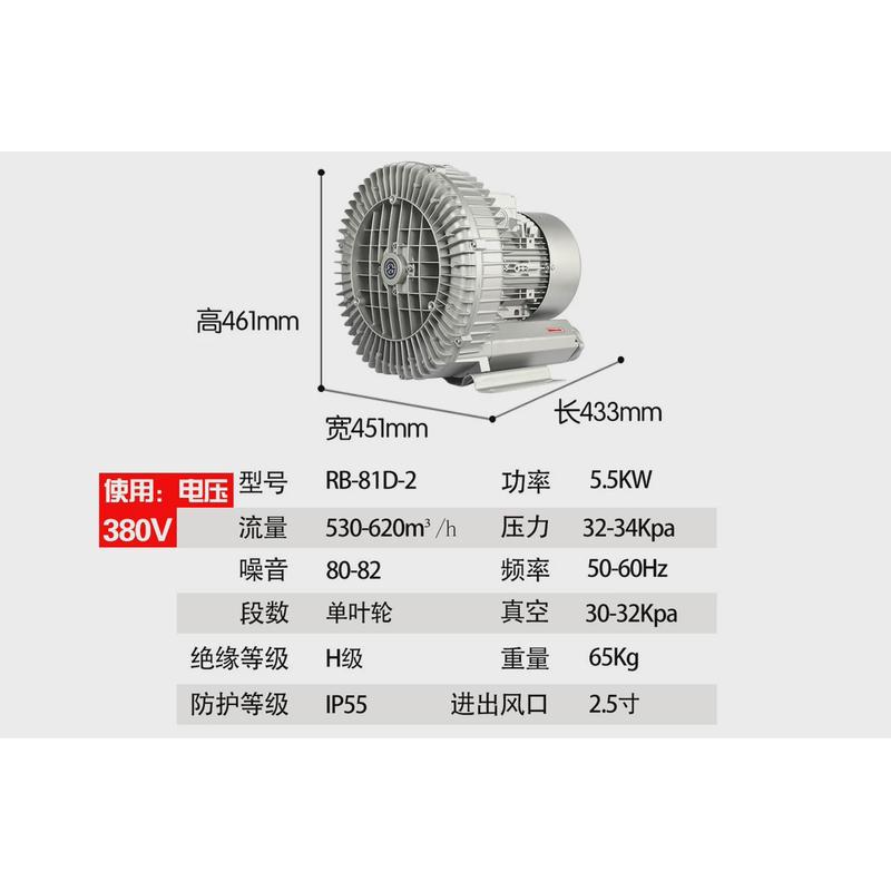 2200w鱼塘打氧机鱼塘增氧机2.2kw大功率充氧泵池塘养殖增氧泵220v