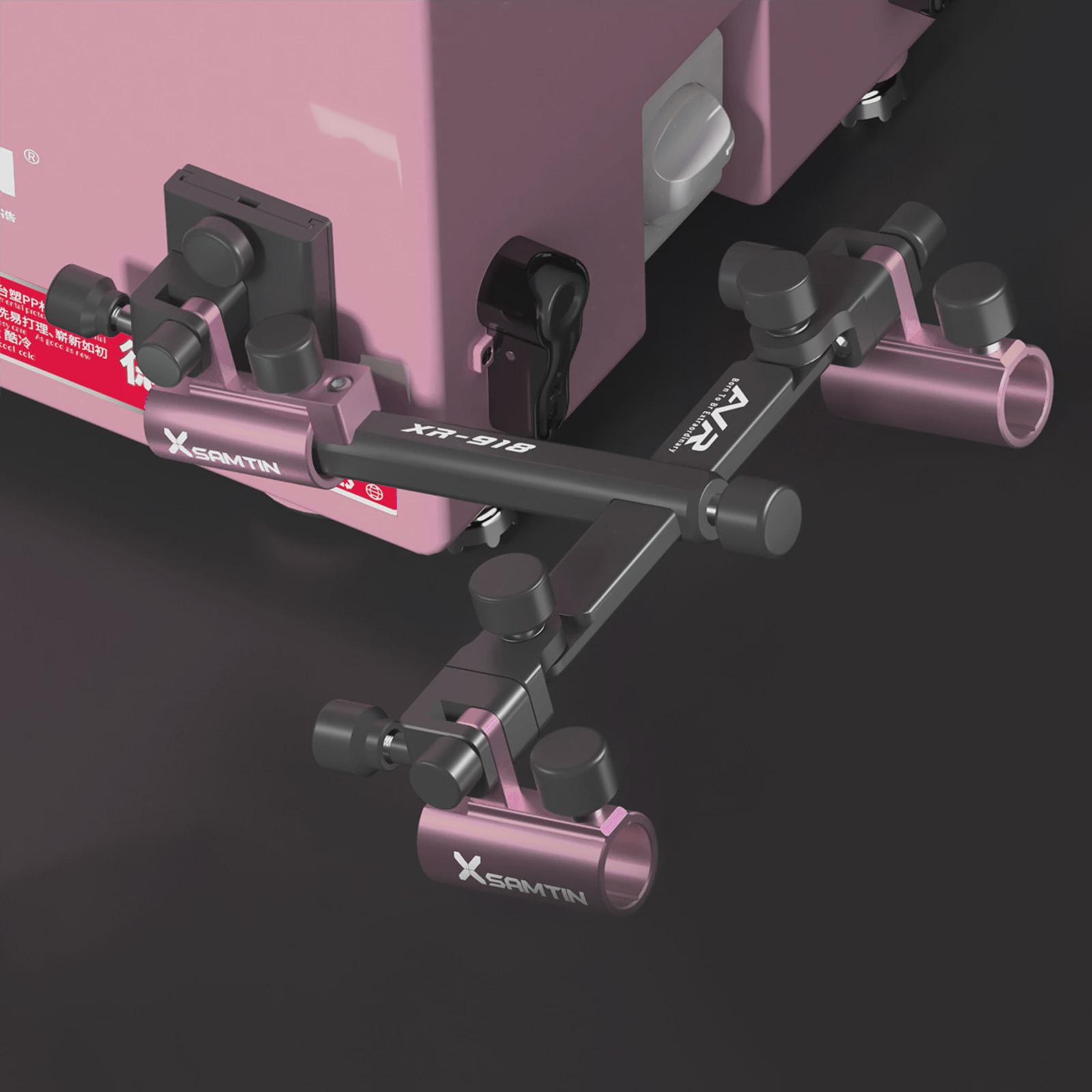 铝镁合金臣钓箱xr-918双炮台支架雷加厚多功能钓椅配件双头座