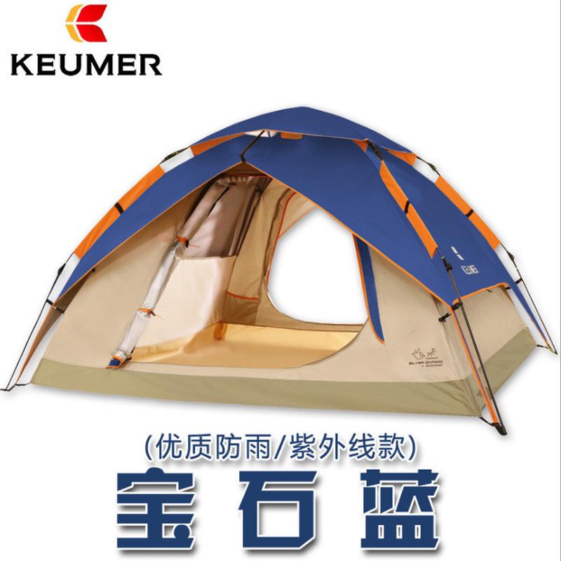 全自动帐篷户外3-4人2人双人家庭双层加厚野营野外露营防雨帐篷