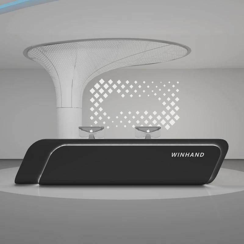 简约现代公司前台美容院健身房收银台酒店接待台柜台烤漆异形吧台,商业/办公家具,大班台/主管桌,淘宝优惠券,粉丝福利购,淘宝优惠卷