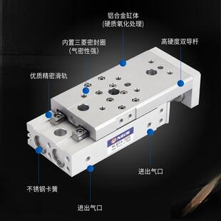 气动双轴直线导轨气缸带高精密滑台hlq16x20shls