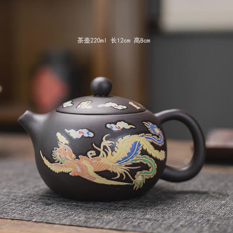 余惜出水变色龙凤呈祥紫砂凤鸣壶纯半手工茶壶遇热鸟叫泡茶壶西施