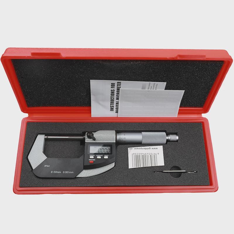 ip64数显外径千分尺0-50mm0.001测厚仪分厘卡电子螺旋测微器