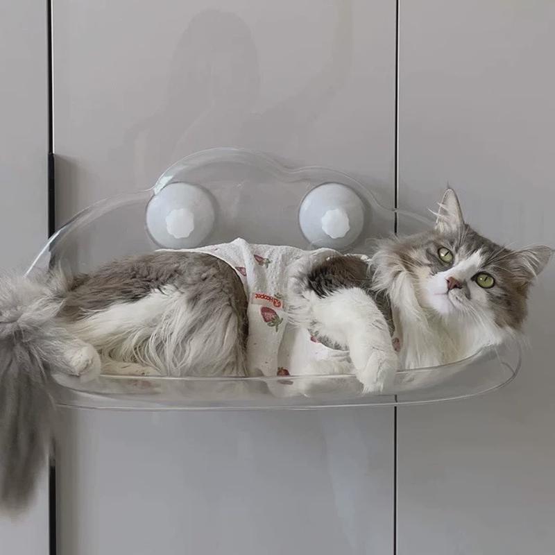 猫咪吊床窗户猫爬架悬挂猫窝透明吸盘网红塑料别墅晒太阳四季通用