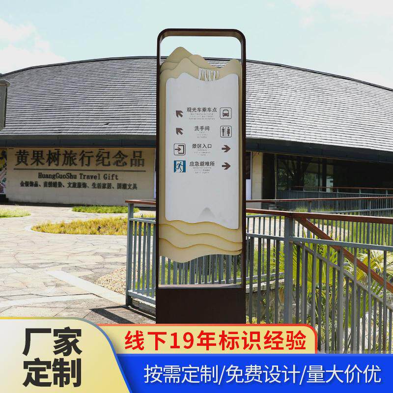 黄果树大瀑布景区户外浮雕导不锈钢烤漆焊接指示牌道路指引工艺牌