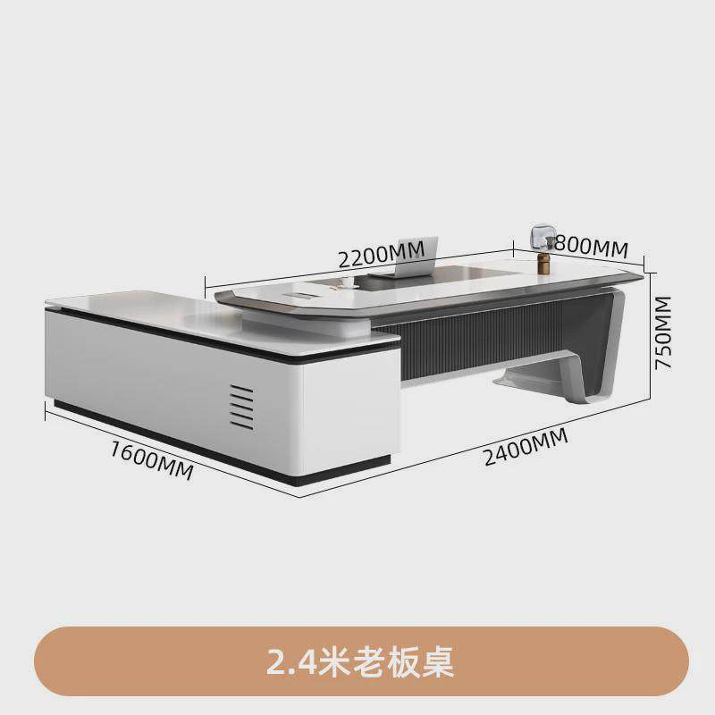 烤漆办公桌高级简约现代白色经理家具老板桌总裁桌办公室总管桌椅