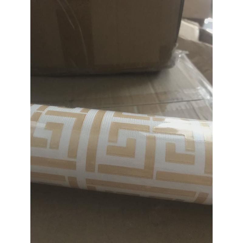 希腊钥匙格子现代几何书房酒店墙纸背景墙pvc浴室防水壁纸