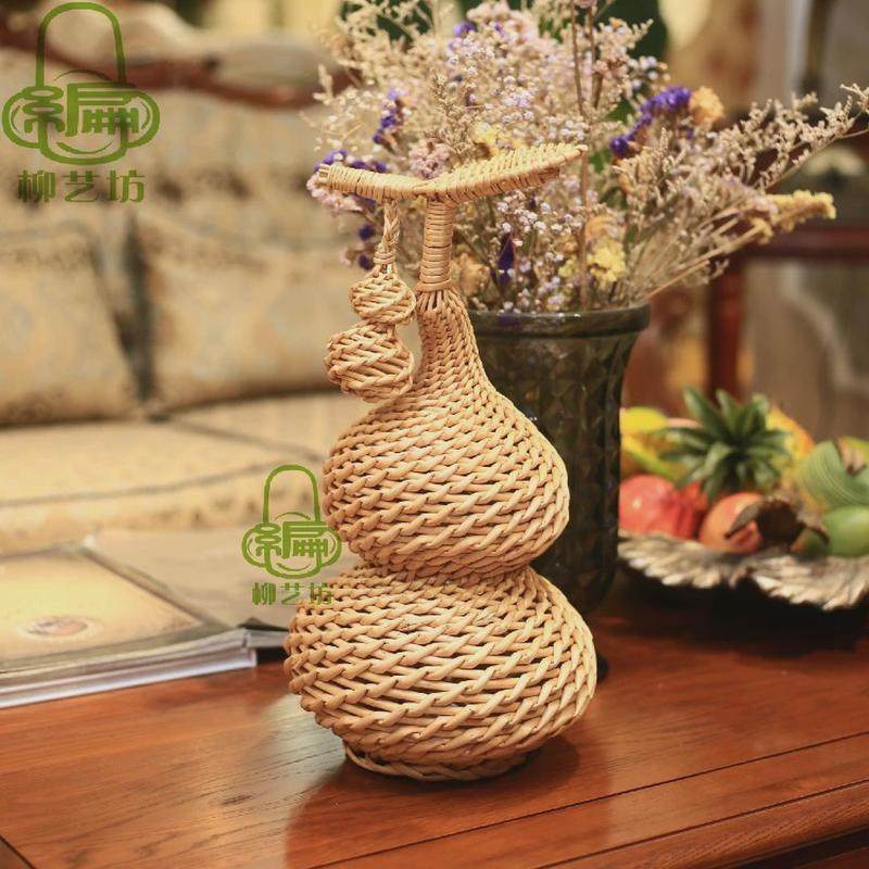 葫芦摆件藤编福禄柳编手工编织特色工艺品家居饰品创意礼品小新款