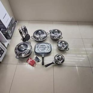 热销dessini23pcsset件套套锅锅具不粘锅麦饭石套装锅铝锅套装套
