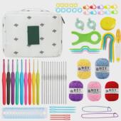 工厂直销tpr彩头软钩针钩针套装 纱线柄diy毛线钩针编织工具套装