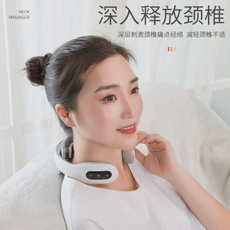新款多功能颈椎按摩仪脉冲理疗按摩器颈椎仪肩颈劲椎揉捏护颈仪
