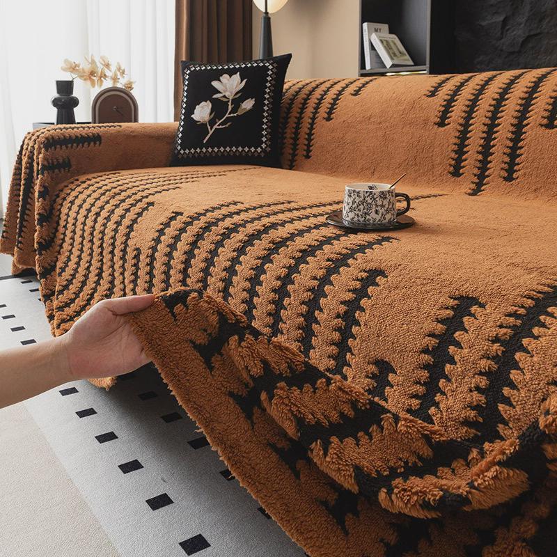 轻奢风舒棉绒沙发盖巾四季通用沙发盖毯多用沙发盖布沙发巾沙发套