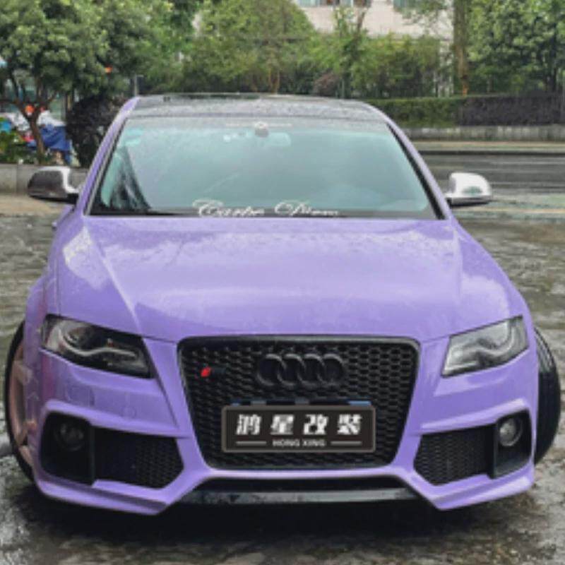 適用08-16奧迪a4l改裝比利時rs4款前保險杠大包圍中網霧燈新款