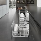 unihopper库博304不锈钢拉篮缓冲阻尼厨房橱柜抽屉式 双层收纳碗架