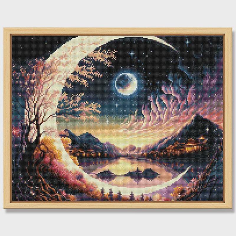 得钻石画diy艺带框满钻手工钻石画现代简约家居装饰实木框钻石画