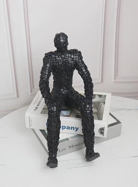 北欧现代马赛克人物抽象摆件售楼部大堂软装陈设饰品书柜桌面摆设