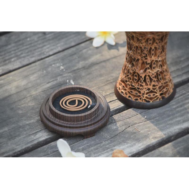 核桃镂空雕刻创意花瓶摆件家用室内仿古沉香檀香盘香炉线香香薰炉