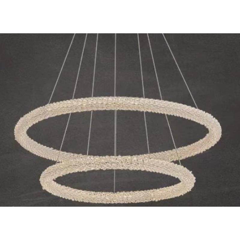 led法式轻奢灯后水晶吊灯客厅餐厅卧室灯饰网红环形灯具现代简约