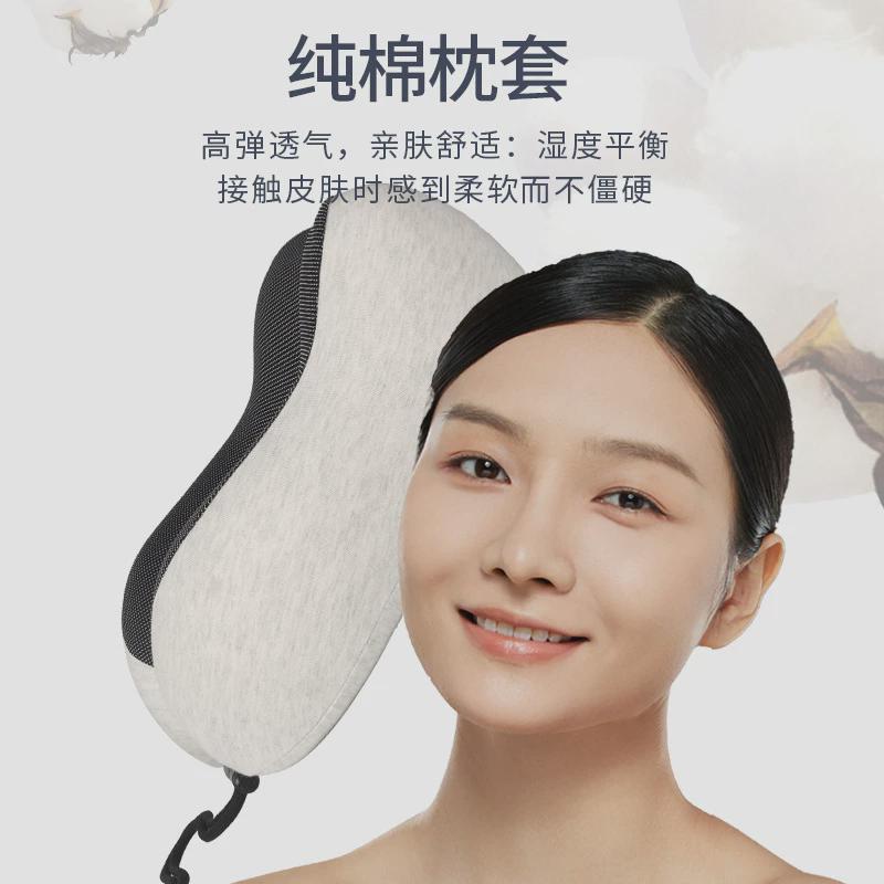 纯棉U型枕透气亲肤慢回弹记忆棉枕芯便携旅行枕护颈枕头批发u形枕