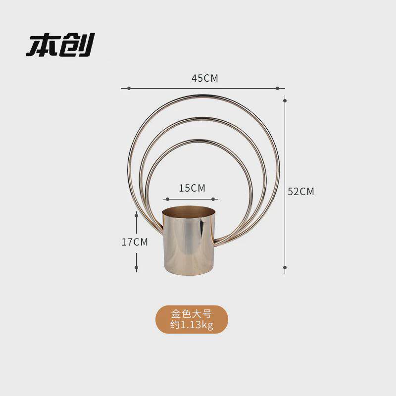 定制花篮加工定做道具婚庆金色路引电镀花器客厅装饰花瓶摆件花盆