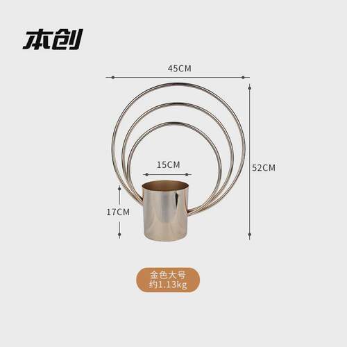 定制花篮加工定做婚庆金色道具路引电镀花器客厅装饰花瓶摆件花盆