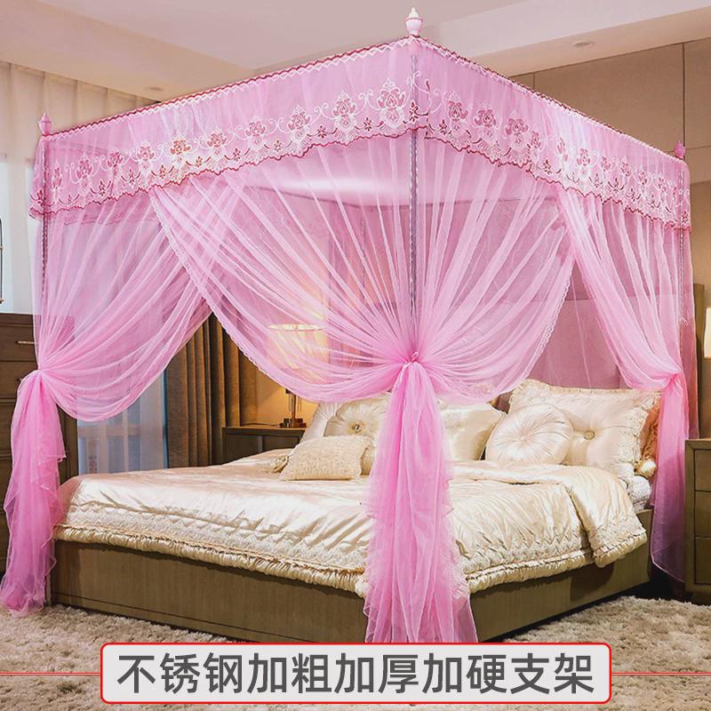 蚊帐支架全套宿舍超密防蚊床帐宫廷风文章家用一体式床罩蚊g帐的