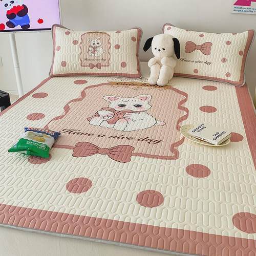 A6Lins少女心乳胶冰丝凉席三件套夏儿童床单席子可水洗学生宿舍单