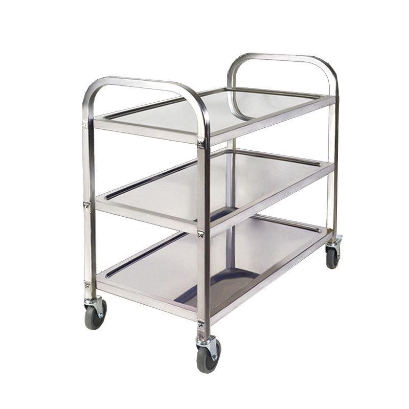 304餐厅不锈钢餐车小推车二三层酒店商用加厚酒水移动送餐收碗车