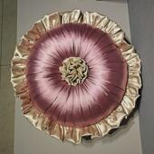 2V06欧式 饰圆枕丝午睡南瓜枕含芯轻 抱枕新古典沙发靠垫床品装