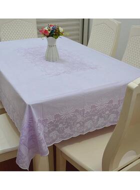 新品家用6人长方形餐桌茶几台布pvc防水防油免洗防烫简约紫色新款