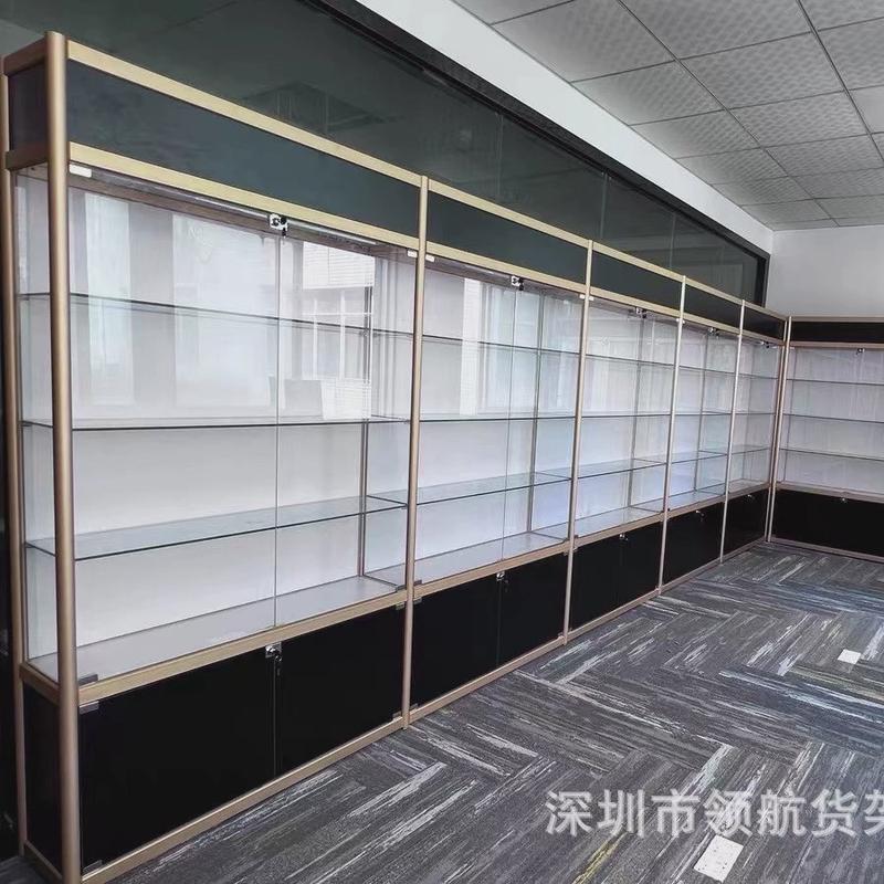 定制展柜钛合金玻璃柜样品博古架展示柜产品展示架会展礼品展架