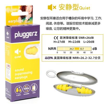 荷兰pluggerz专业隔音耳塞男女防噪音睡觉呼噜学习睡眠用飞机减压