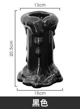 蜡烛融化花瓶陶瓷新婚订婚喜庆装饰品装饰摆件创意高级感插花摆件