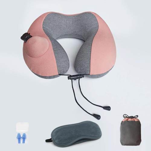 现货按压充气旅行脖子枕订制旅游颈枕午睡枕飞机靠枕睡觉u型