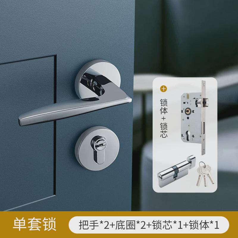 黄古铜色铜门锁室内卧室房门分体木门现代简约通用型家用锁铜锁具