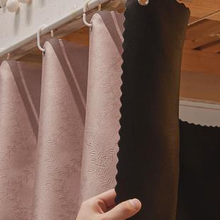 上下铺u型粘贴轨道全遮光滑轨床帘窗帘学生宿舍上铺免打孔帘布