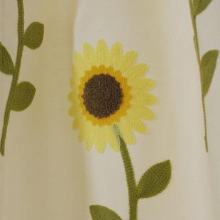 小窗户窗帘厨房帘遮光美式北欧向日葵加厚半帘柜门帘遮挡半防尘帘