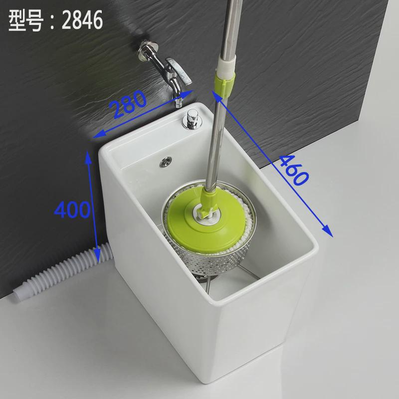 智能陶瓷拖把池迷你拖布池阳台家用清洗盆地拖桶方形款小号不新品