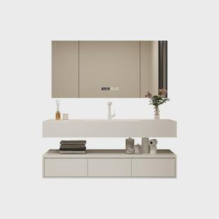 酒店风可丽耐一体盆浴室柜组合现代简约卫生间吊柜洗手洗脸洗漱台