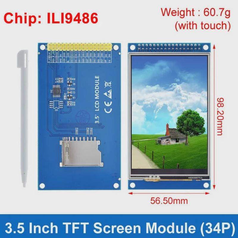 3.5lcdtft显示液晶屏模块寸彩屏触摸屏分辨320*480驱动ili9486