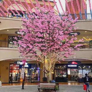 厂家大量供应工程植物绿雕园林景观仿真桃花树公园工艺品仿真桃树