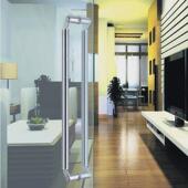 玻璃门不锈钢钢黑钛化玻璃门把手玫瑰金加厚拉扶手大门大拉手手把