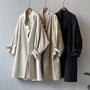 卡其色韩版风衣女2024春秋季新款设计感宽松中长款bf休闲大衣
